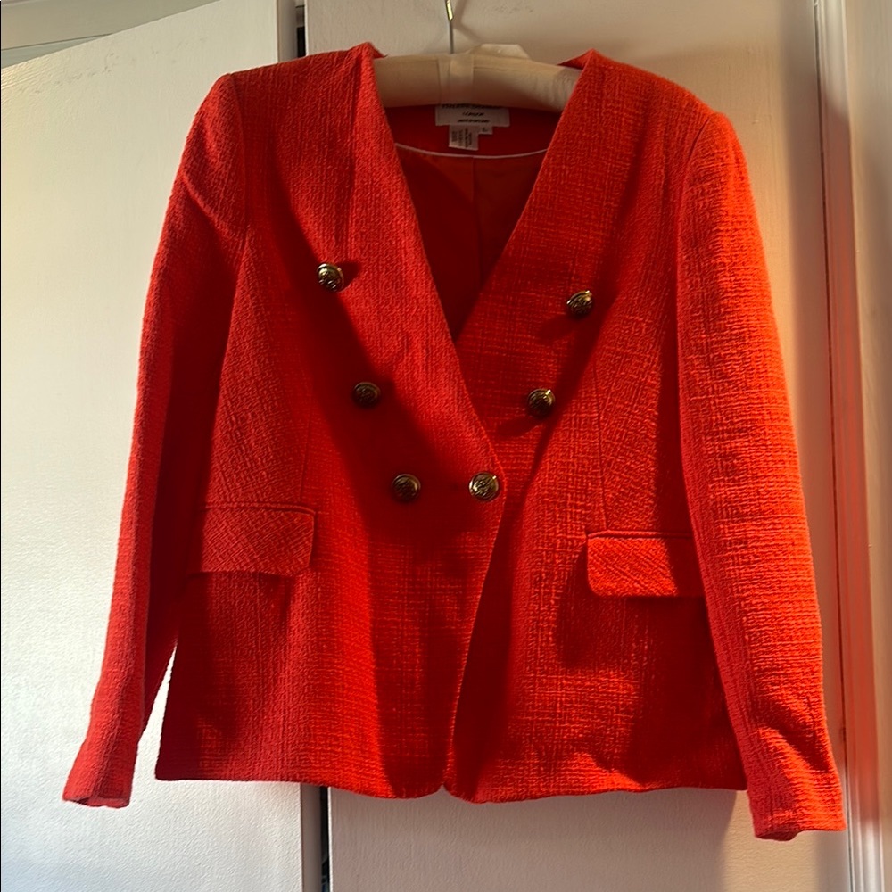 Women's Red Double-Breasted Blazer